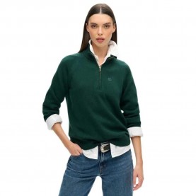 блуза,дамски,пуловери,дамски,плетени,дрехи,superdry,classic,half,zip,sweater,dark,pine,green,(green)