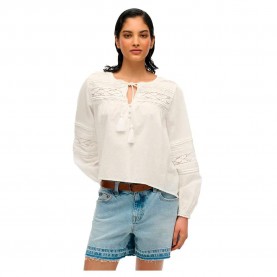 дамски,блузи,дамски,ризи,superdry,ibiza,lace,long,sleeve,blouse,white