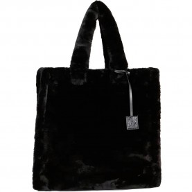 пазарска,чанта,всички,чанти,sundek,eco,fur,shopper,bag,black