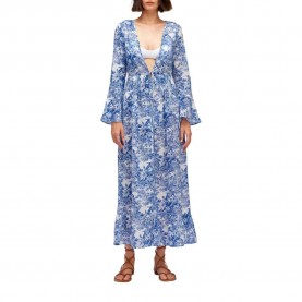 рокля,дамски,поли,и,рокли,sundek,kaftano,lungo,toile,de,jouy,long,sleeve,long,dress,blue