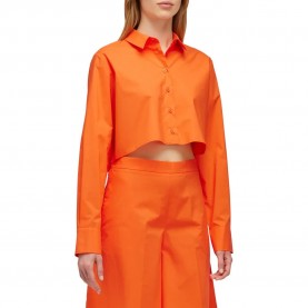 риза,с,дълъг,ръкав,дамски,блузи,дамски,ризи,sundek,popeline,long,sleeve,shirt,sunrise,(orange)