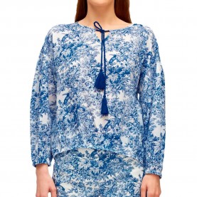 дамски,блузи,дамски,ризи,sundek,toile,de,jouy,long,sleeve,blouse,blue