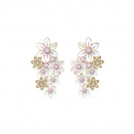 бижутерия,guess,jube04129,white,lotus,earrings,golden