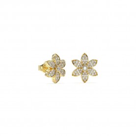 бижутерия,guess,jube04145,white,lotus,earrings,golden