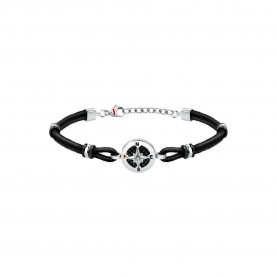 бижутерия,sector,marine,wind,rose,bracelet,silver,(black)