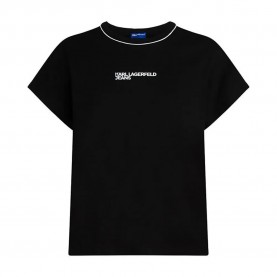тениска,дамски,тениски,karl,lagerfeld,drapey,logo,short,sleeve,t,shirt,black