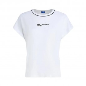 тениска,дамски,тениски,karl,lagerfeld,drapey,logo,short,sleeve,t,shirt,white,(white)