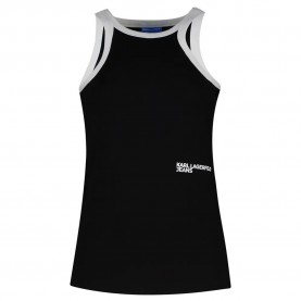тениска,дамски,тениски,karl,lagerfeld,milano,racer,sleeveless,t,shirt,black