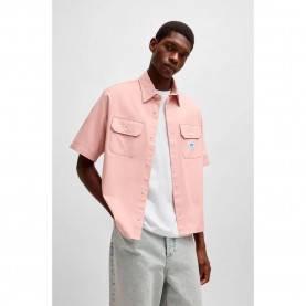 риза,с,къс,ръкав,мъжки,ризи,hugo,ekyno,10260730,blue,short,sleeve,shirt,pink,(light,pastel,pink)