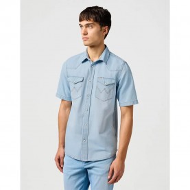 риза,с,къс,ръкав,мъжки,ризи,wrangler,western,short,sleeve,shirt,authentic,tint,(blue)