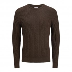 блуза,мъжки,пуловери,jack,&,jones,emil,sweater,mulch,twist,(brown)