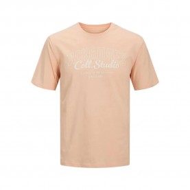 тениска,мъжки,тениски,jack,&,jones,makoto,short,sleeve,t,shirt,peach,parfait,big,print,(orange)