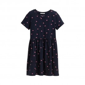 Рокля Tom tailor 1046000 short sleeve dress - Blue (Dark Blue Pink Butterfly) рокля,дамски,поли,и,рокли,tom,tailor,1046000,short,sleeve,dress,blue,(dark,blue,pink,butterfly)