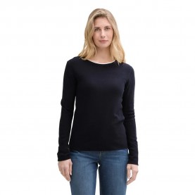 блуза,дамски,пуловери,дамски,плетени,дрехи,tom,tailor,knit,structured,striped,sweater,blue,(sky,captain,blue)