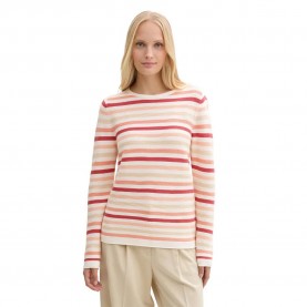 блуза,дамски,пуловери,дамски,плетени,дрехи,tom,tailor,ottoman,sweater,white,(peachy,knit,stripe,design)
