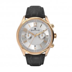 часовник,часовници,executive,button,down,watch,refurbished,black,(black,metal)