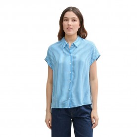 риза,с,къс,ръкав,дамски,блузи,дамски,ризи,tom,tailor,1047035,short,sleeve,shirt,vertical,blue,white,stripe,(blue)