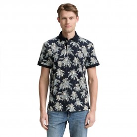 блуза,с,яка,мъжки,блузи,с,яка,tom,tailor,allover,printed,short,sleeve,polo,blue,(navy,blue,stripe,palm,design)