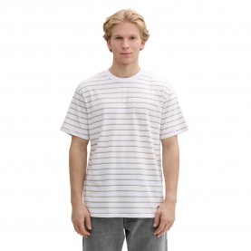 тениска,мъжки,тениски,tom,tailor,relaxed,striped,short,sleeve,t,shirt,white,(white,green,thin,stripe)