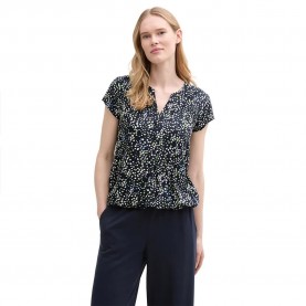 дамски,блузи,дамски,ризи,tom,tailor,1045238,short,sleeve,blouse,multicolor,navy,dot,structure,(blue)