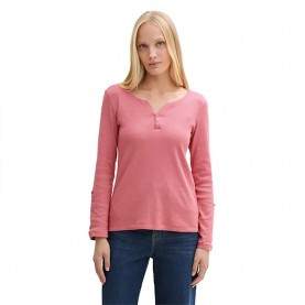 тениска,дамски,тениски,tom,tailor,henley,long,sleeve,t,shirt,pink,(off,white,red,small,stripe)