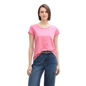 тениска,дамски,тениски,tom,tailor,slub,crew,neck,short,sleeve,t,shirt,bright,rose,(pink)