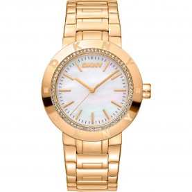 часовник,часовници,dkny,eastside,logo,36,mm,watch,yellow,gold,mother,of,pearl,antique,white,mineral,(golden)