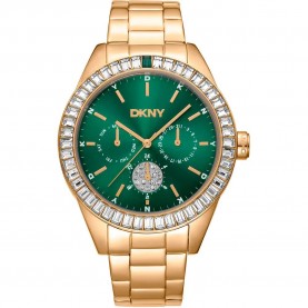 часовник,часовници,dkny,nolita,multi,glitz,40,mm,watch,yellow,gold,bottle,green,mineral,(golden)
