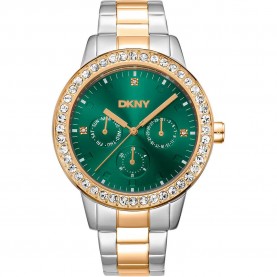 часовник,часовници,dkny,parsons,multi,glitz,40,mm,watch,silver,grey,yellow,gold,bottle,green,mineral,(golden)
