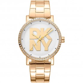 часовник,часовници,dkny,soho,logo,36,mm,watch,yellow,gold,silver,grey,yellow,gold,mineral,(golden)