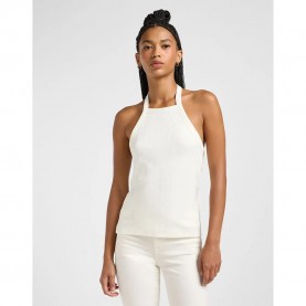 тениска,дамски,тениски,lee,open,back,halter,sleeveless,t,shirt,ecru,(white)