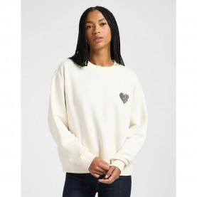 блуза,дамски,блузи,lee,relaxed,graphic,sweatshirt,ecru,(beige)