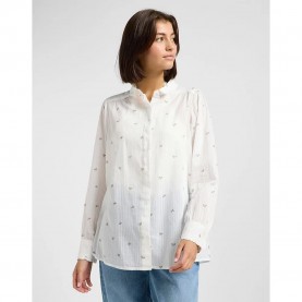 риза,с,дълъг,ръкав,дамски,блузи,дамски,ризи,lee,shirred,long,sleeve,shirt,grove,floral,(white)
