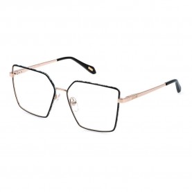 очила,just,cavalli,vjc132,geometric,woman,glasses,shiny,rose,gold,with,col.parts,(black)
