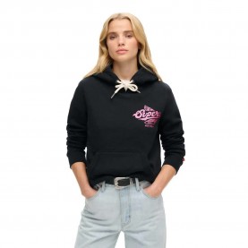 Суичър Superdry Athletic Metallic hoodie - Black (Black) суичър,дамски,блузи,superdry,athletic,metallic,hoodie,black,(black)