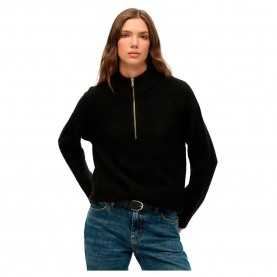 блуза,дамски,пуловери,дамски,плетени,дрехи,superdry,brushed,half,zip,sweater,black