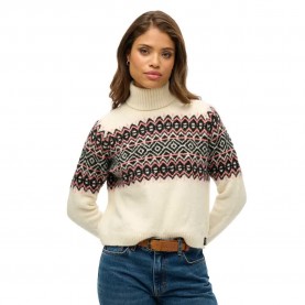 блуза,дамски,пуловери,дамски,плетени,дрехи,superdry,fairisle,high,neck,sweater,beige,(ecru)