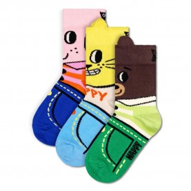 чорапи,детски,чорапи,happy,socks,animal,gift,set,crew,socks,3,pairs,multicolor,(blue)