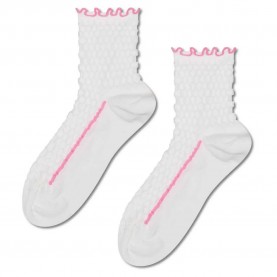 Чорапи Happy socks Structure slinky 1/4 crew socks - White (White) чорапи,мъжки,чорапи,дамски,чорапи,happy,socks,structure,slinky,1,4,crew,socks,white,(white)