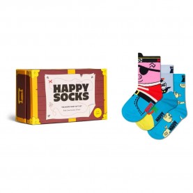 чорапи,детски,чорапи,happy,socks,treasure,chest,gift,set,crew,socks,3,pairs,blue,(brown)