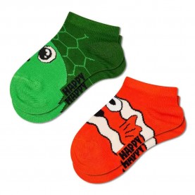 чорапи,детски,чорапи,happy,socks,turtle,short,socks,2,pairs,green,red,(green)