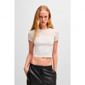блуза,дамски,пуловери,дамски,плетени,дрехи,hugo,slevetta,10270371,short,sleeve,sweater,white,(natural)