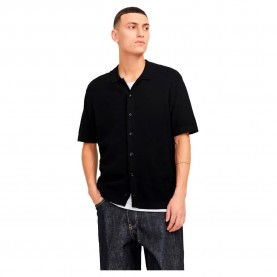 риза,с,къс,ръкав,мъжки,ризи,jack,&,jones,emil,structure,short,sleeve,shirt,black,(black)