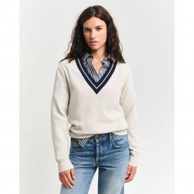 блуза,дамски,пуловери,дамски,плетени,дрехи,gant,4805303,v,neck,sweater,beige
