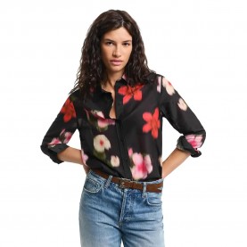 риза,с,дълъг,ръкав,дамски,блузи,дамски,ризи,gant,floral,regular,fit,long,sleeve,shirt,black