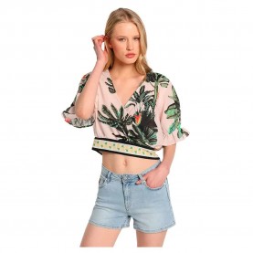дънки,дамски,блузи,дамски,ризи,lois,jeans,10950,short,sleeve,blouse,pink,(print)