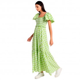 дънки,дамски,поли,и,рокли,lois,jeans,10974,short,sleeve,long,dress,yellow,(print)