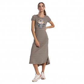дънки,дамски,поли,и,рокли,lois,jeans,8472,short,sleeve,long,dress,brown,(brown)