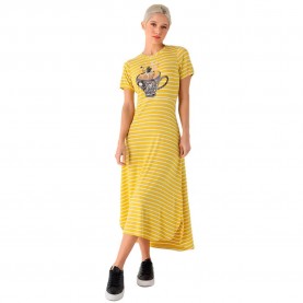дънки,дамски,поли,и,рокли,lois,jeans,8473,short,sleeve,long,dress,yellow,(yellow)