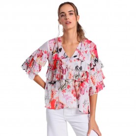 дънки,дамски,блузи,дамски,ризи,lois,jeans,8492,3,4,sleeve,blouse,pink,(multicolored)